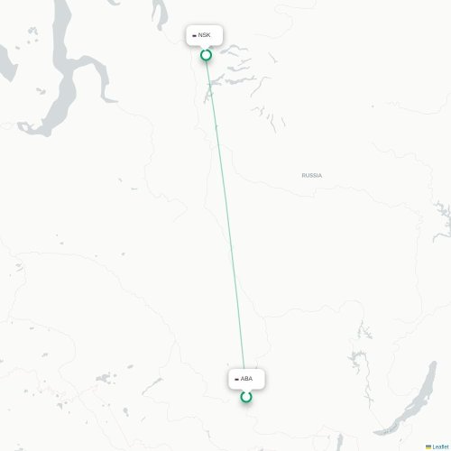 Mapa lotu bezpośredniego Abakan – Noril'sk