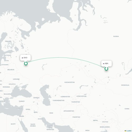 Mapa lotu bezpośredniego Abakan – Moskwa