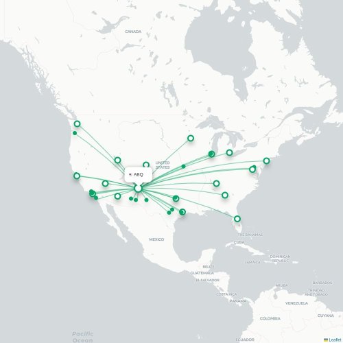 Mapa lotu bezpośredniego Albuquerque – Phoenix