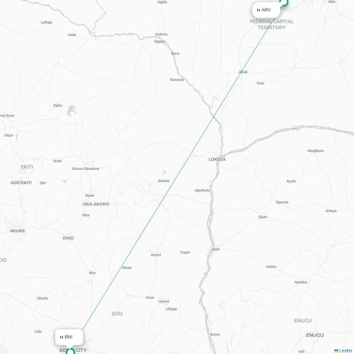 Abuja - Benin karta över direktflyg