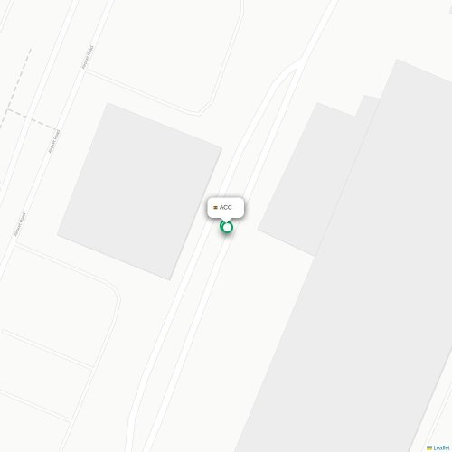 Mapa de vuelo directo Acra - Acra