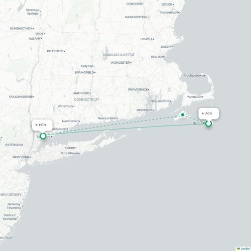 Mapa de vuelo directo Nantucket - White Plains