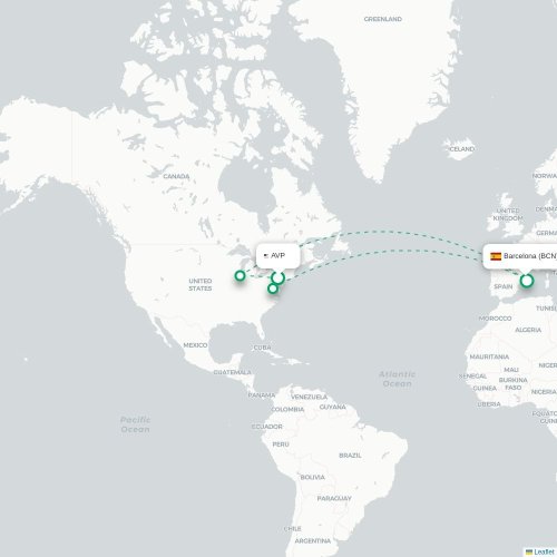 Mapa de vuelo directo Esmirna - Barcelona
