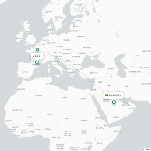 Aden - Riyadh karta över direktflyg