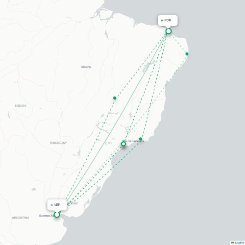 Buenos Aires - Fortaleza carte du vol direct