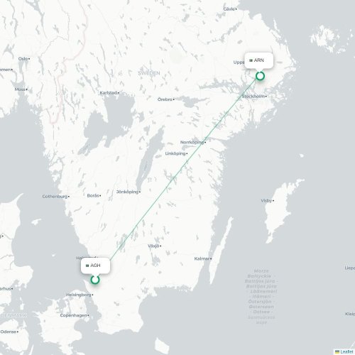 Ängelholm - Stockholm karta över direktflyg