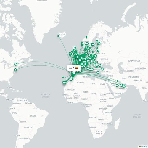 AGP routes and destination map