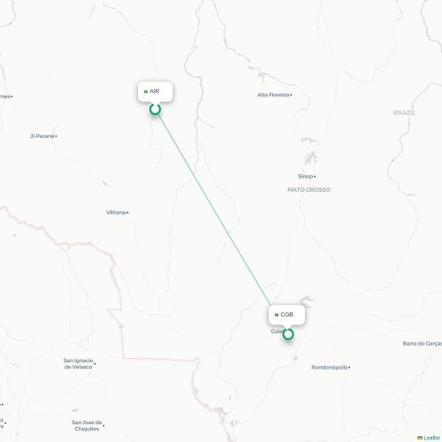 Aripuana - Cuiaba karta över direktflyg