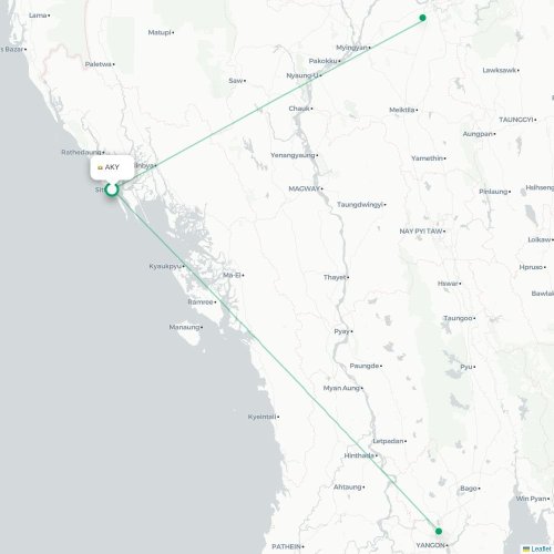 Route map Sittwe  AKY 