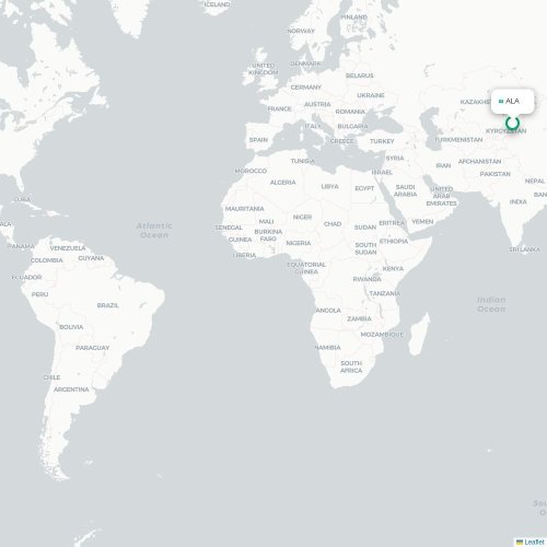 Mapa lotu bezpośredniego Ałmaty – Pawłodar