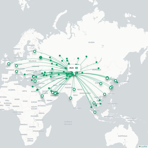 ALA routes and destination map
