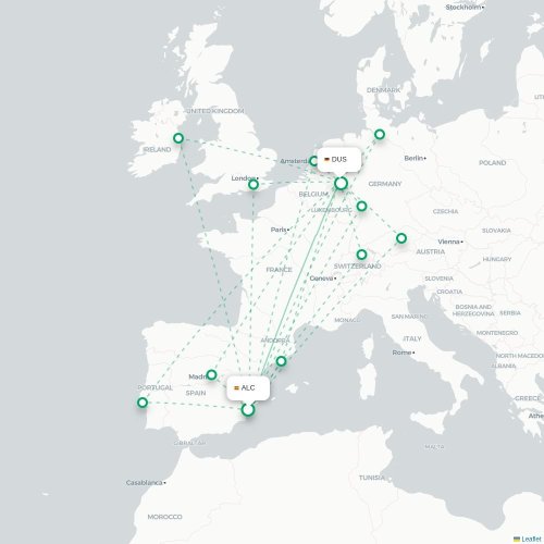 Alicante - Düsseldorf carte du vol direct