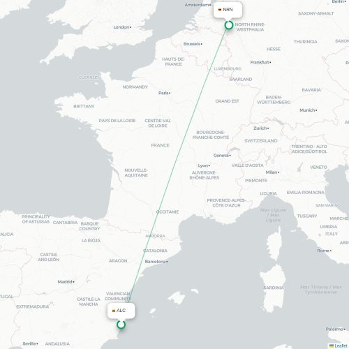 Alicante - Düsseldorf carte du vol direct