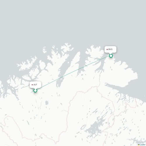 Mapa de vuelo directo Alta - Berlevag