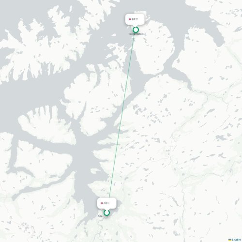 Mapa de vuelo directo Alta - Hammerfest