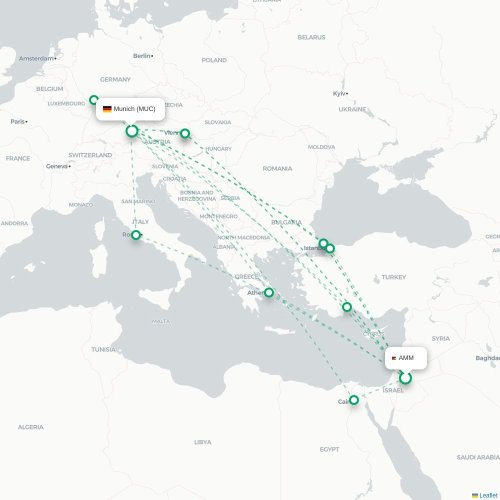Amman - Munchen karta över direktflyg