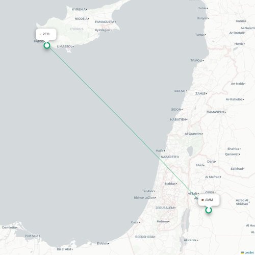 Amman - Paphos karta över direktflyg