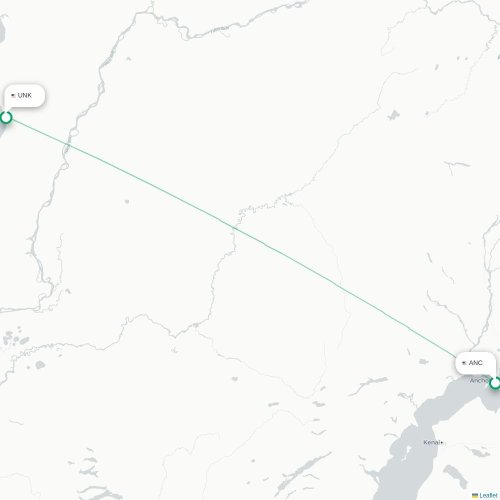 Anchorage - Unalakleet kaart van rechtstreekse vlucht