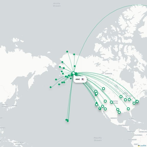 ANC routes and destination map
