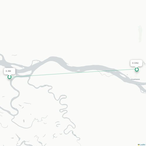 Mapa lotu bezpośredniego Aniak – Chuathbaluk