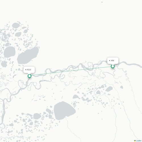 Mapa lotu bezpośredniego Aniak – Upper Kalskag
