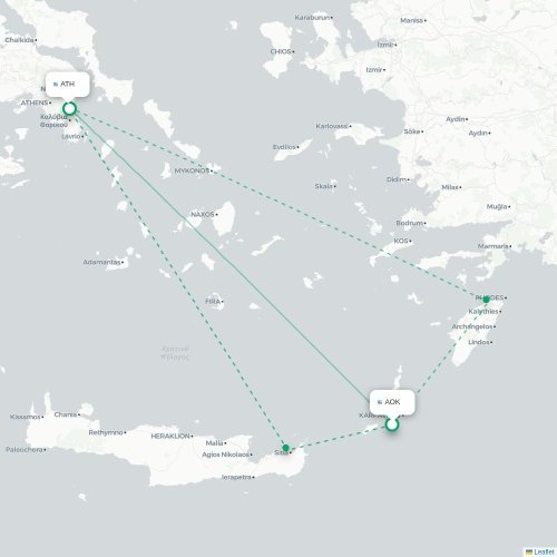 Karpathos - Athènes carte du vol direct