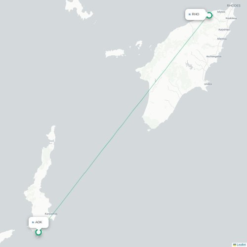 Karpathos - Rhodes carte du vol direct
