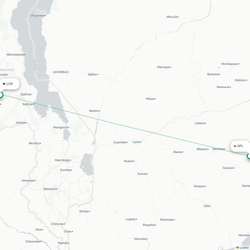 Nampula - Lilongwe carte du vol direct