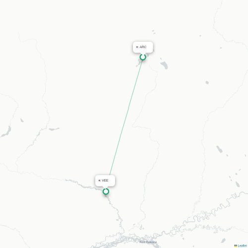 Mapa lotu bezpośredniego Arctic Village – Venetie