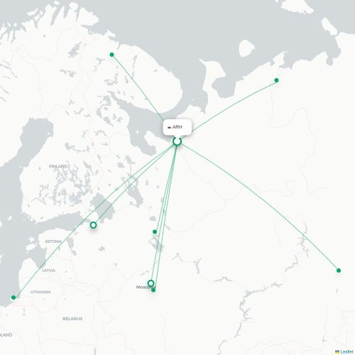 Route map Arkhangelsk  ARH airport