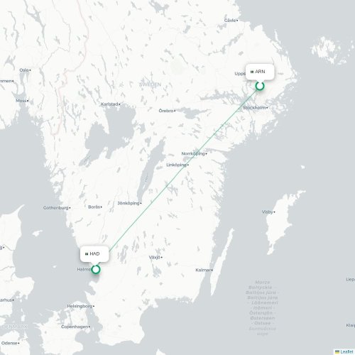 Stockholm - Halmstad kaart van rechtstreekse vlucht