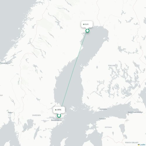 Stockholm - Luleå karta över direktflyg