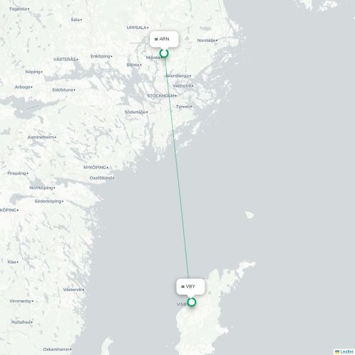 Stockholm - Visby karta över direktflyg
