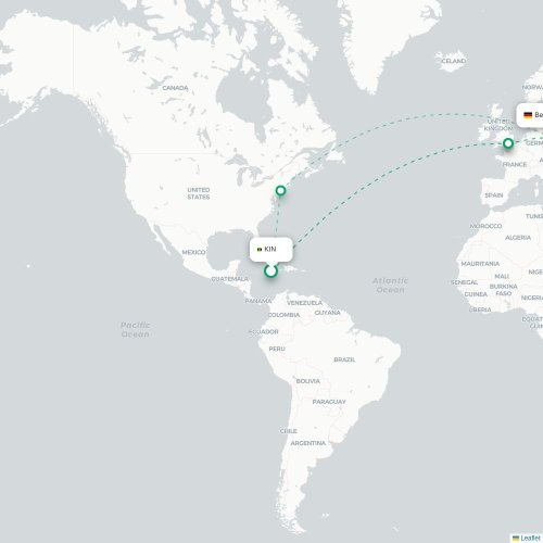 Mapa de vuelo directo Kayseri - Berlín