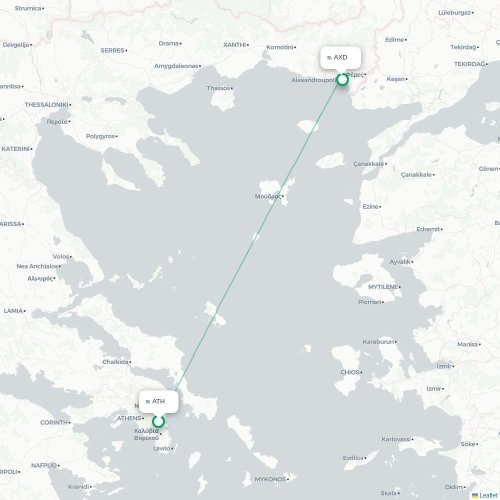 Athènes - Alexandroupolis carte du vol direct