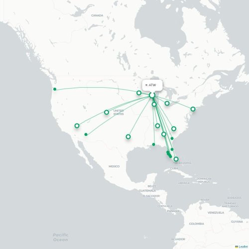 Route map Appleton  ATW 