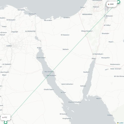 Asyut - Amman karta över direktflyg