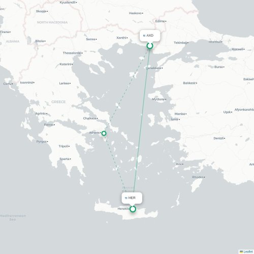 Alexandroupolis - Héraklion carte du vol direct