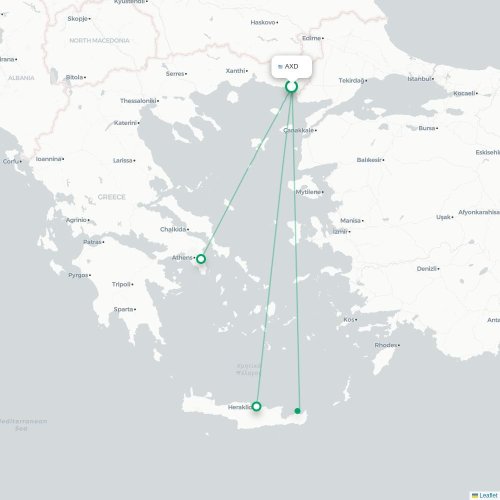 Route map Alexandroupolis  AXD 