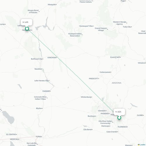 Mapa de vuelo directo Phoenix - Las Vegas