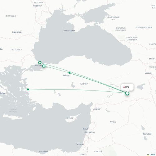 BAL routes and destination map