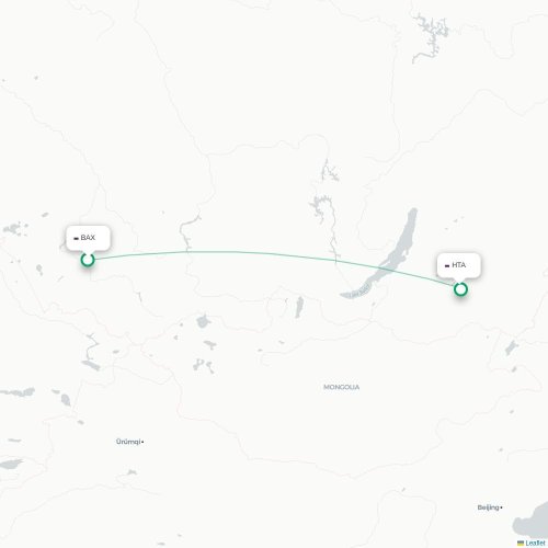 Mapa de vuelo directo Barnaúl - Chitá