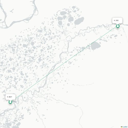 Mapa lotu bezpośredniego Bethel – Aniak