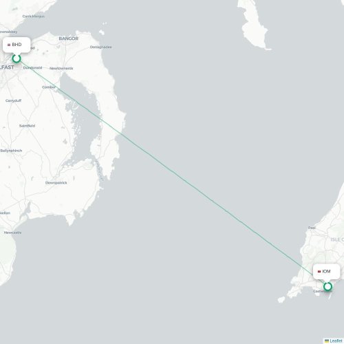 Mapa de vuelo directo Belfast - Castletown