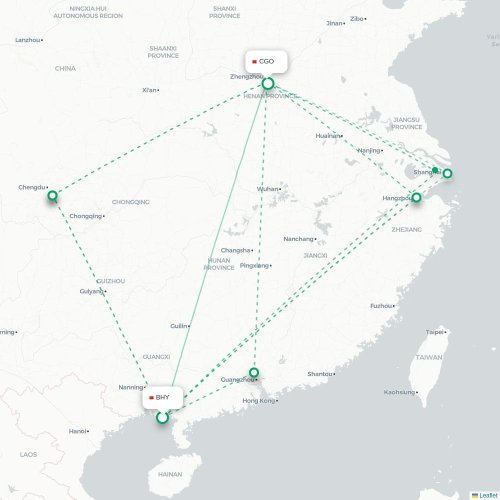 Mapa lotu bezpośredniego Beihai – Czengczou