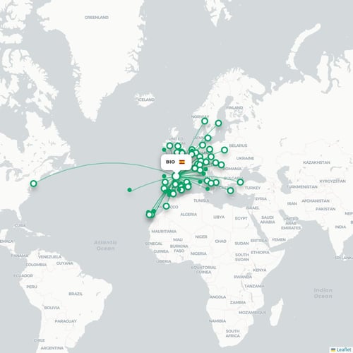 BIO routes and destination map