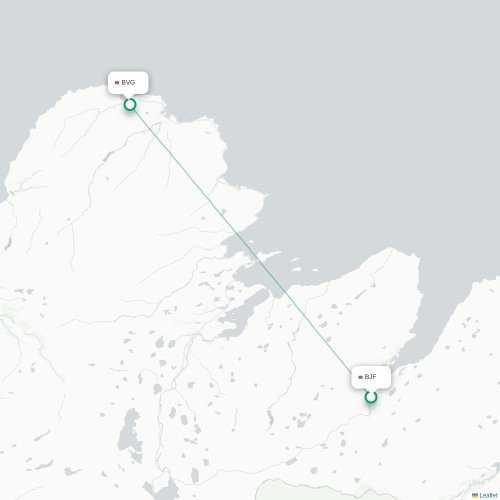 Mapa de vuelo directo Båtsfjord - Berlevag