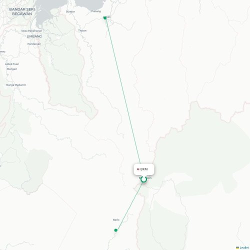 Mapa de vuelo directo Bakalalan - Lawas