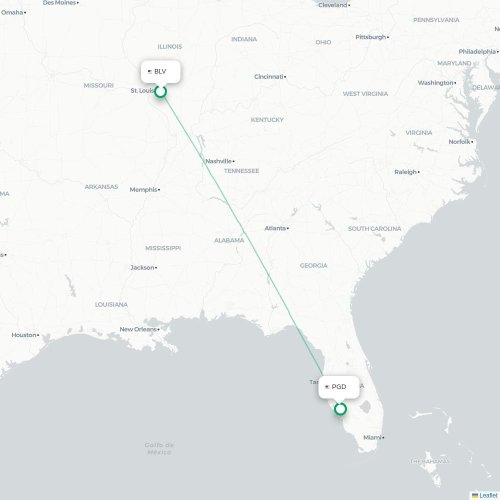 Belleville - Punta Gorda (Verenigde Staten) kaart van rechtstreekse vlucht