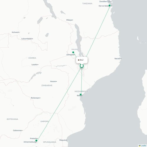 Blantyre - Addis Abeba carte du vol direct